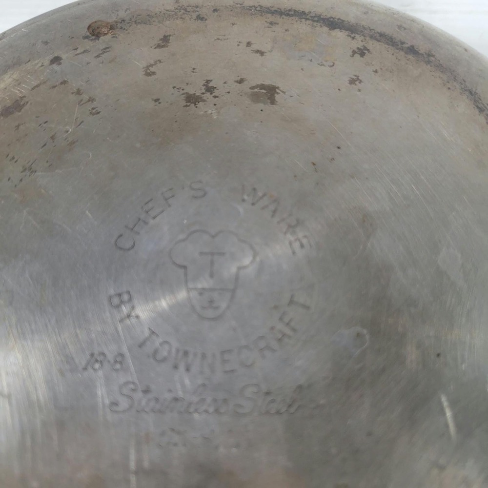 Townecraft Chef's Ware Skillet 7.5" T304 18-8 Stainless Steel Vintage NO LID - Picture 6 of 9